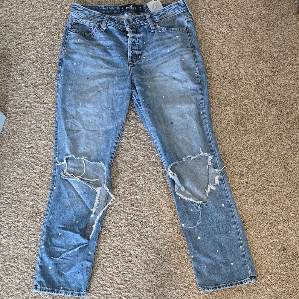 Hollister Light Blue Distressed Jeans